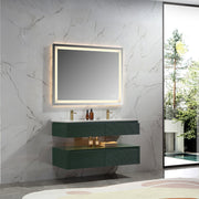 Lumino 48" Modern Double Bathroom Vanity with Engineered Stone Top and Light US