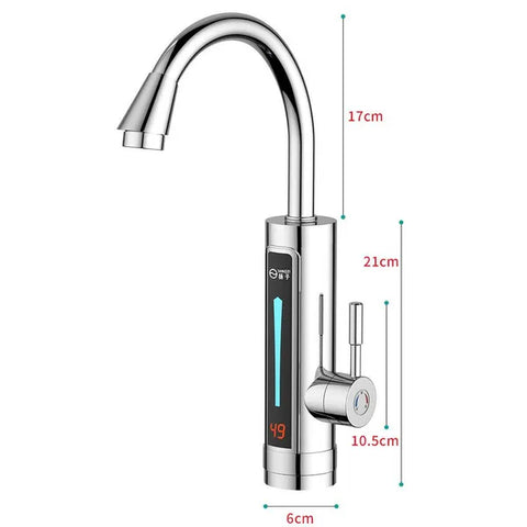 3300W Electric Faucet Hot Water Tap Instant Kitchen Faucet with Hose