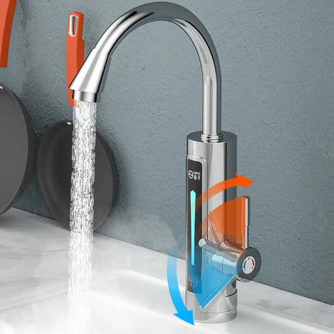 3300W Electric Faucet Hot Water Tap Instant Kitchen Faucet with Hose