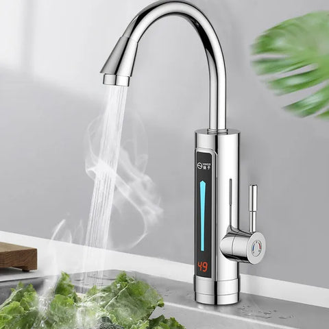 3300W Electric Faucet Hot Water Tap Instant Kitchen Faucet with Hose