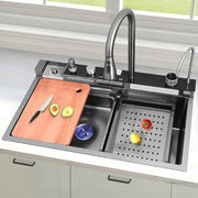 Black drop-In Workstation Kitchen Sink With Accessories