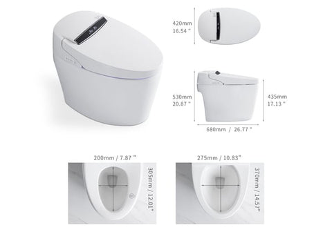 Modern Smart One-Piece 1.28 GPF Floor Mount Elongated Automatic Smart Bidet Toilet Seat