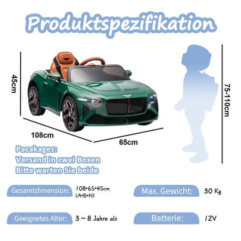 Bentley Bacalar - Electric Kids Car - Green Brown - With Remote Control