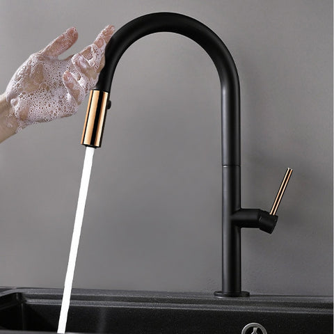 Kitchen Faucet And Touch                                      |Double Function|                                                        Black & Rose Gold