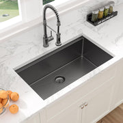 33x19 inch Gunmetal Black Undermount Kitchen Sink met Ledge Workstation