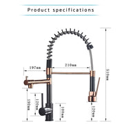 Rose Gold Dual-Handle Kitchen Faucet. || Matching Hot Cold Bath