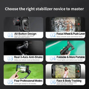 Aochuan 3-As Handheld Gimbal Stabilisator Smartxe Voor Smartphone Voor Iphone Android Ai Face Tracking Tiktok Vlog