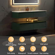 Lumino 48" Modern Double Bathroom Vanity with Engineered Stone Top and Light US