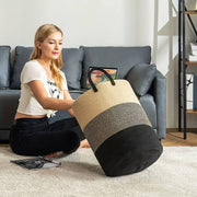 Large Woven Laundry Basket with Handles