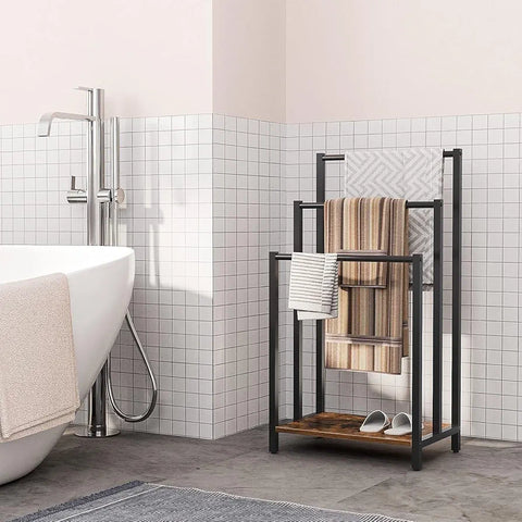 Towel Holder Standing Rack with Shelf