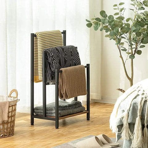 Towel Holder Standing Rack with Shelf