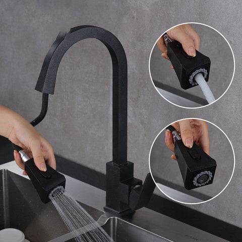 Stretchable Sink Faucet Double Outlet Mode