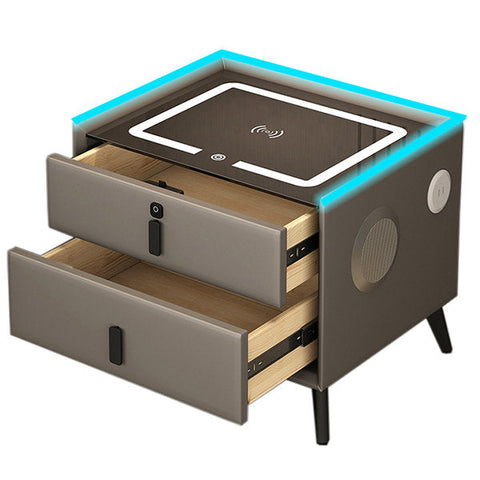 Digital Bedside Table - Wirless Charging - Bluetooth Speaker - LED Light - Fingerprint Lock