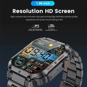 LIGE Outdoor Sports Fitness Smartwatch For Men 1.96 Inch Screen Bluetooth Calling Waterproof Watches Blood Oxygen Reloj Hombre