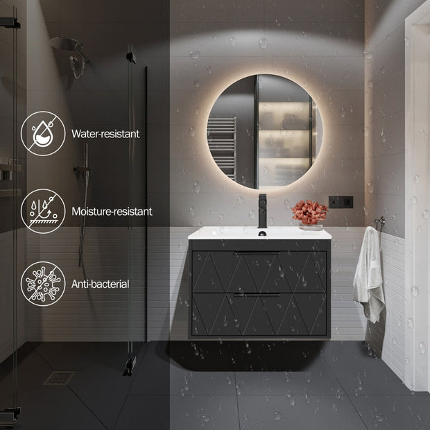 Bathilde 24" Wall Mounted Single Bathroom Vanity