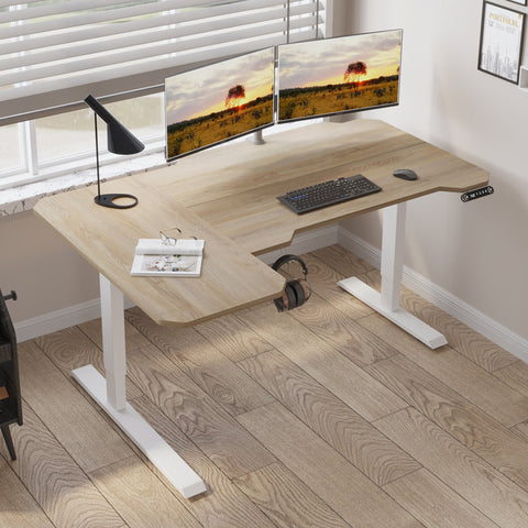 Daycia Height Adjustable L-Shape Standing Desk