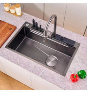 Sinks New Stainless Steel Waterfall Kitchen Sink