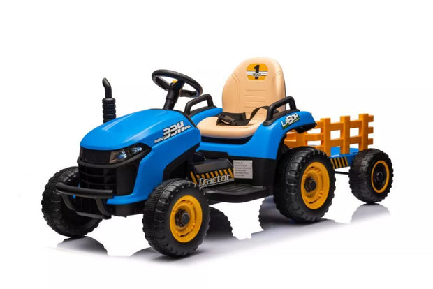 Kids 12v Elite Blue Sit on Battery Operated Tractor Tipper Trailer