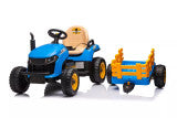 Kids 12v Elite Blue Sit on Battery Operated Tractor Tipper Trailer