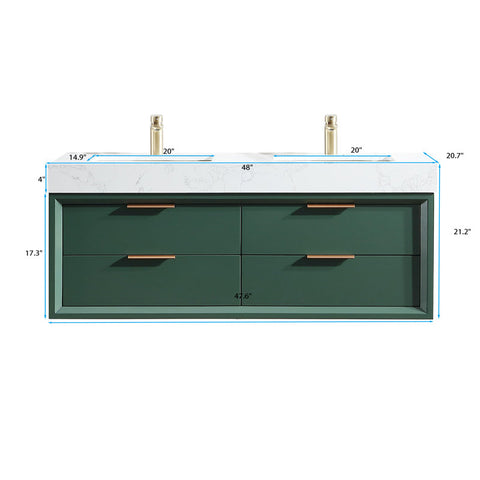 Lumino 48'' Bathroom Vanity with Engineered Stone Top