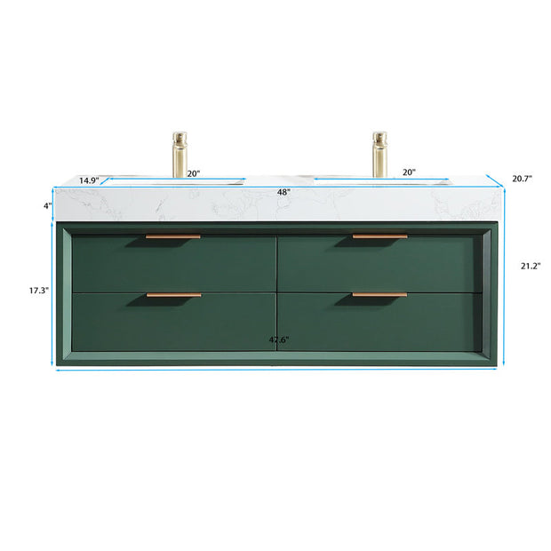 Lumino 48'' Bathroom Vanity with Engineered Stone Top