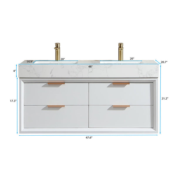 Lumino 48'' Bathroom Vanity with Engineered Stone Top