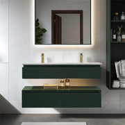 Lumino 48" Modern Double Bathroom Vanity with Engineered Stone Top and Light US