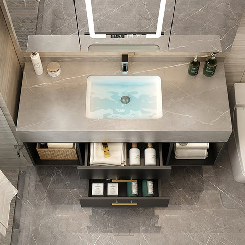 Ricou 39.4'' Single Bathroom Vanity with Stone Top