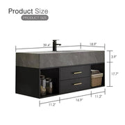 Ricou 39.4'' Single Bathroom Vanity with Stone Top