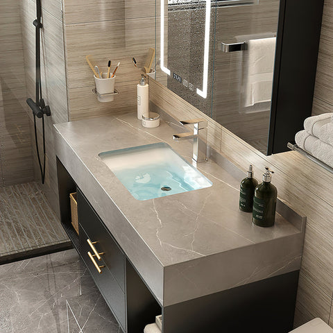 Ricou 39.4'' Single Bathroom Vanity with Stone Top