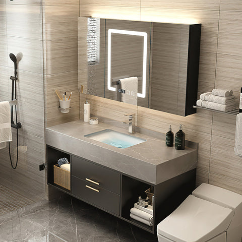 Ricou 39.4'' Single Bathroom Vanity with Stone Top