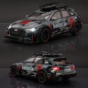 1/24 Audi RS6 Modified Vehicles Car Model Toys Alloy Diecast With Pull Back Light & Sound Model Cars Boys Gifts For Children