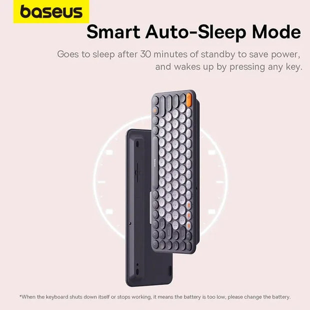 Baseus Bluetooth Draadloos Toetsenbord 5.0 2.4G USB stille US Layout Keyboards EN 84 / 105 Keycaps voor MacBook iPad PC Tablet