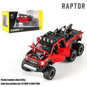 1:24 Scale Technical RAPTOR Alloy Car Model Diecast Car Off-road Vehicle Toys For Boys Birthday Gift Kids Toys Car Collection