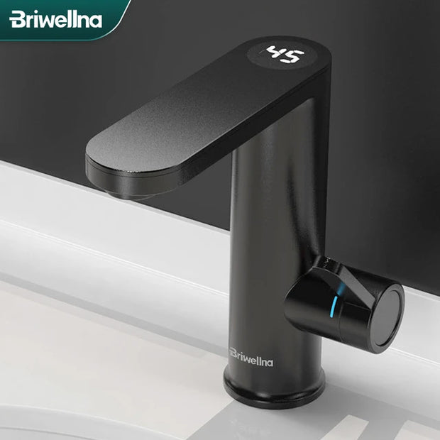 Briwellna Electric Water Heater Hot Water Faucet 2 in 1 Basin Tap Tankless Geyser 220V Instant Water Heater Faucet For Home