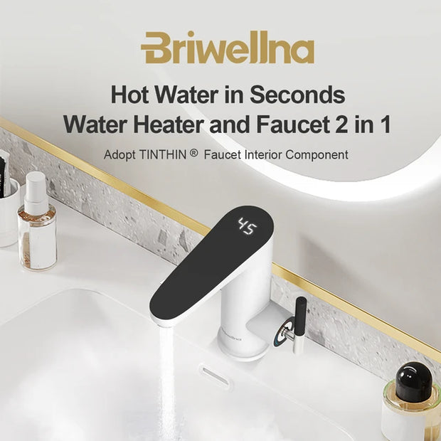 Briwellna Electric Water Heater 220V Kitchen Faucet Tankless Geysers Faucet Heater Heating Tap Instantaneous Heaters Robinet