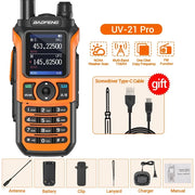 Baofeng UV 21 Pro Draadloze Copy Frequentie Walkie Talkie 16 KM Lange Range Waterdichte Zaklamp Type-C Oplader Ham Radio UV 5R