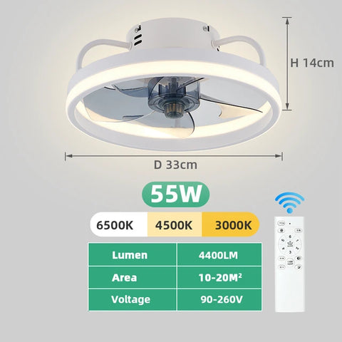 LED Ceiling Light Fan With Remot Control Lamp For Living Room Bedrooms Fans For Large House Decoration Home Lighting Fixtures