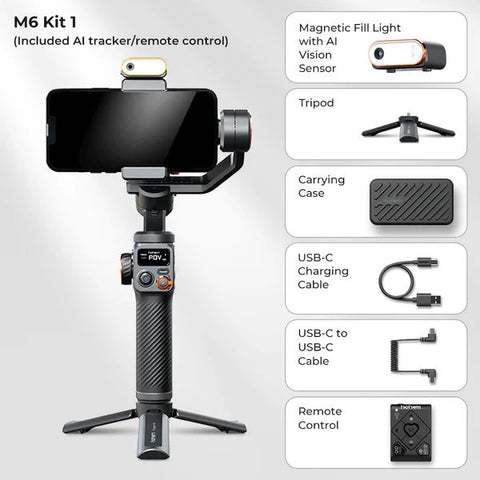 iSteady M6 Kit - 3-Axis Smartphone Gimbal with AI Tracking & Fill Light