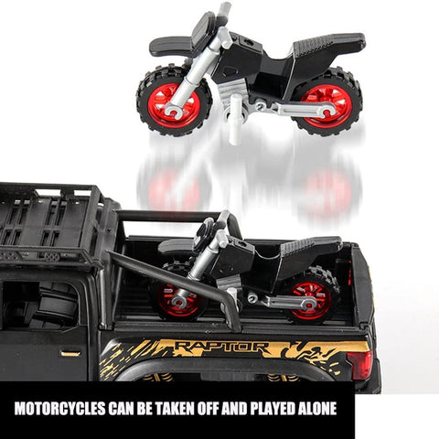 1:24 Scale Technical RAPTOR Alloy Car Model Diecast Car Off-road Vehicle Toys For Boys Birthday Gift Kids Toys Car Collection