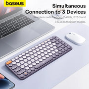 Baseus Bluetooth Draadloos Toetsenbord 5.0 2.4G USB stille US Layout Keyboards EN 84 / 105 Keycaps voor MacBook iPad PC Tablet