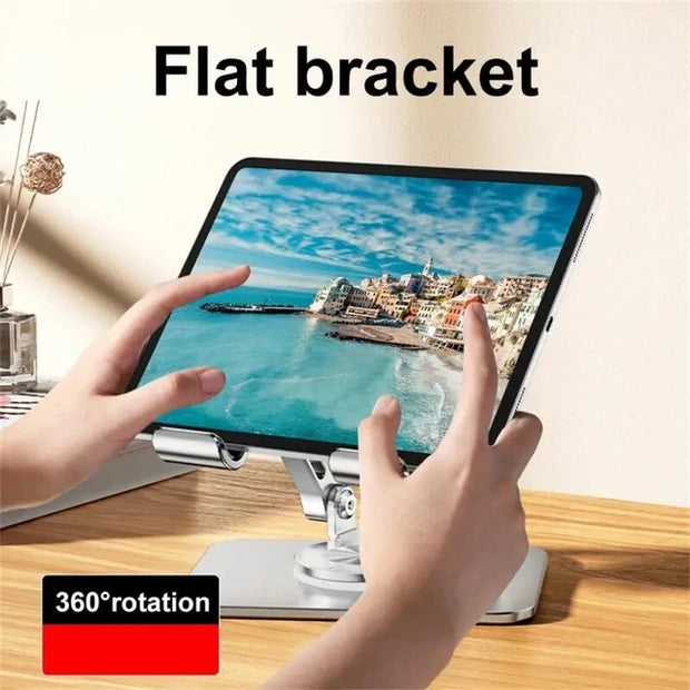 360 Tablet Desk Mobile Phone Holder Stand Adjustable Aluminum Desktop Lazy Bracket Foldable for iPhone iPad Laptop Samsung