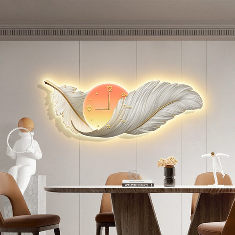 Feather Wall Clock Sconce