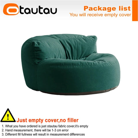 OTAUTAU Thick Soft Chenille Bean Bag Cover without Filler Washable Floor Corner Seat Beanbag Pouf Ottoman Chair Furniture SF011