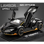 1/32 Cars Toys Auto To Scale Lambor LP770 Diecast Model Cars Alloy Autos Toys Gift for Boys Pull Back Light Music Kids Car