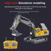 11 Kanalen Graafmachine 9 Kanalen Dump Truck 2.4G 1:20 Afstandsbediening Legering Plastic Simulatie Bouwvoertuig Model Speelgoed