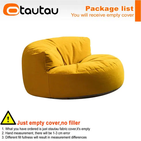 OTAUTAU Thick Soft Chenille Bean Bag Cover without Filler Washable Floor Corner Seat Beanbag Pouf Ottoman Chair Furniture SF011