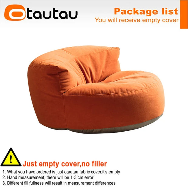 OTAUTAU Thick Soft Chenille Bean Bag Cover without Filler Washable Floor Corner Seat Beanbag Pouf Ottoman Chair Furniture SF011