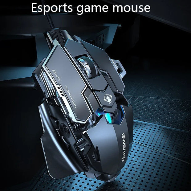 Ergonomic RGB Mechanical Metal Wired Gaming Mouse