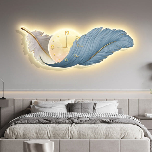 Feather Wall Clock Sconce